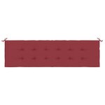 vidaXL Coussin de banc de jardin rouge bordeaux 180x50x3 cm