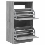 vidaXL Armoire à chaussures 2 tiroirs rabattables sonoma gris