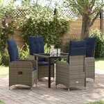 vidaXL Ensemble de salle à manger pour jardin 5 Pièces Noir Poly rotin