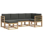vidaXL Ensemble de canapés d'extérieur 6 Pièces Blanc et anthracite