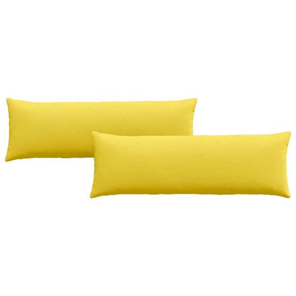 vidaXL Coussins de canapé 2 pc tissu Jaune clair 120 x 40 cm