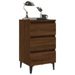 vidaXL Tables de chevet pieds en métal 2 Pièces Chêne marron 40x35x69 cm