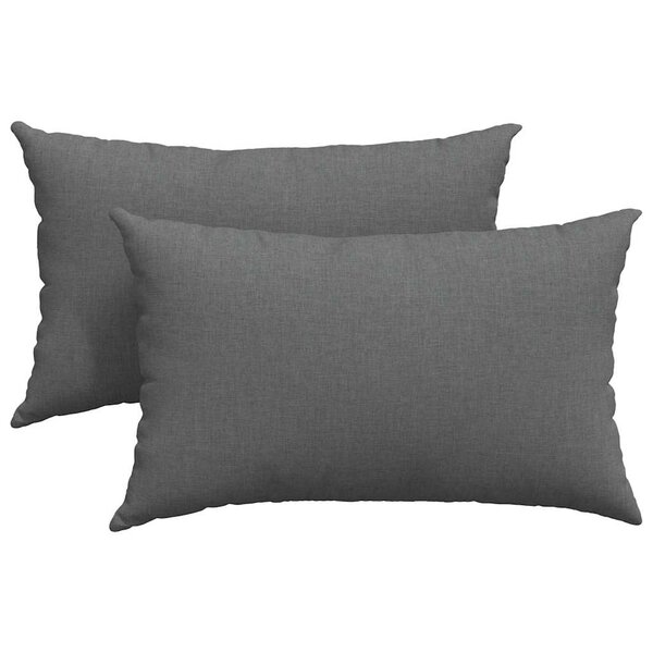 vidaXL Coussins de canapé 2 Pièces Gris foncé 50 x 30 cm tissu