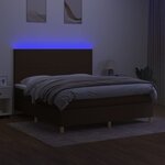 vidaXL Sommier à lattes de lit matelas et LED Marron foncé 180x200 cm