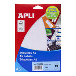 Apli A5 étiquettes blanches 70 0 x 37 0 mm 15 feuilles