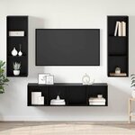 vidaXL Ensemble de meubles TV 3 Pièces Chêne noir 37 x 37 x 142.5 cm