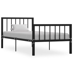 vidaXL Cadre de lit sans matelas noir métal 100x200 cm