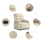 vidaXL Fauteuil inclinable électrique Crème Similicuir