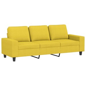 vidaXL Canapé à 3 places Jaune clair 180 cm Tissu