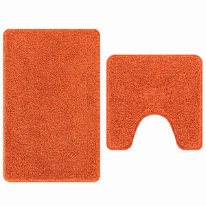 vidaXL Ensemble de tapis de bain antidérapants 2 Pièces Orange PP