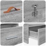 vidaXL Cadre de lit Gris Sonoma 70 x 190 cm Bois d'ingénierie