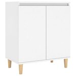 vidaXL Buffet avec pieds en bois massif blanc bois d'ingénierie