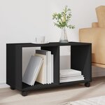vidaXL Armoire à roulettes noir 72x33x42 5 cm bois d'ingénierie