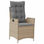 vidaXL Ensemble de salle à manger pour jardin 3 Pièces Beige polyrotin