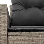 vidaXL Canapé de jardin 2 places avec coussins gris résine tressée