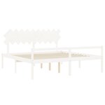 vidaXL Lit pour personne âgée sans matelas blanc 200x200cm bois massif