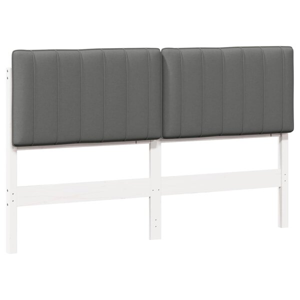 vidaXL Tête de lit capitonnée Blanc et gris clair 160 cm Pin massif