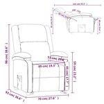vidaXL Fauteuil inclinable Crème Tissu