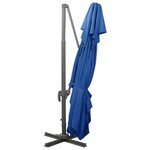 vidaXL Parasol de jardin en porte-à-faux avec double toit bleu azuré