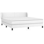 vidaXL Sommier à lattes de lit avec matelas Blanc 180x200cm Similicuir