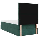 vidaXL Cadre de lit ottoman avec matelas vert foncé 90x200 cm velours