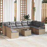 vidaXL Ensemble de canapé de jardin 10 Pièces Beige et Gris clair