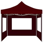 vidaXL Tente de réception pliable avec parois Aluminium 3x3 m Bordeaux