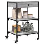 vidaXL Chariot de cuisine sonoma gris 60x48x89 5 cm bois d'ingénierie