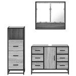 vidaXL Ensemble de meubles de salle de bain 3 Pièces Sonoma gris