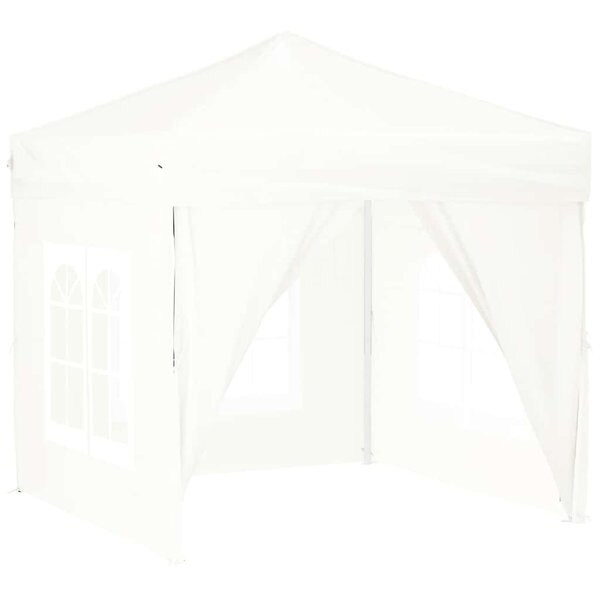 vidaXL Tente de réception pliable avec parois Blanc 2x2 m