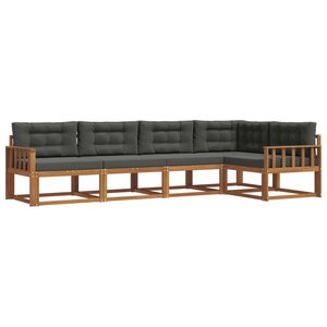 vidaXL Ensemble de canapés d'extérieur 5 pc Naturel et Anthracite
