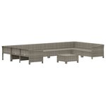 vidaXL Salon de jardin 11 Pièces avec coussins Gris Résine tressée