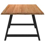 vidaXL Table à manger bord naturel bois massif chêne rectangulaire
