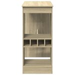vidaXL Table de bar avec étagères chêne sonoma bois d'ingénierie