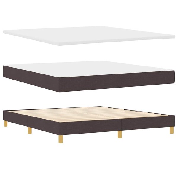 vidaXL Lit à ressorts Marron foncé et Blanc 180 x 200 cm Polyester