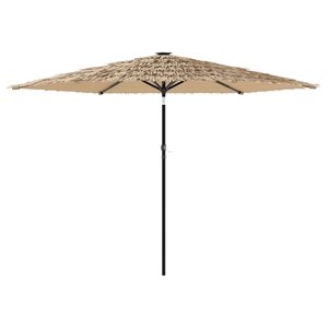 vidaXL Parasol de jardin avec LED et mât en acier marron 288x288x225cm