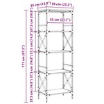 vidaXL Bibliothèque à 5 niveaux chêne marron 59x35x171 cm