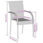 vidaXL Chaises empilables d'extérieur lot de 2 Résine tressée Noir
