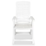 vidaXL Chaises inclinables de jardin lot de 6 Plastique Blanc