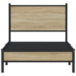 vidaXL Cadre de lit en métal sans matelas chêne sonoma 90x200 cm