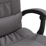 vidaXL Fauteuil de massage inclinable de bureau Gris Similicuir