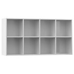 vidaXL Bibliothèque/Buffet Blanc brillant 66x30x130 cm Bois ingénierie