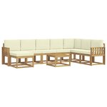vidaXL Ensemble de canapés d'extérieur 9 pc Blanc et crème