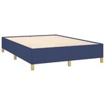 vidaXL Cadre de lit sans matelas bleu 140x190 cm tissu
