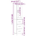 vidaXL Buffet haut Blanc 34 5x34x180 cm Bois d'ingénierie
