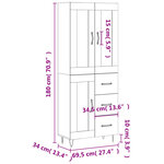 vidaXL Buffet haut Chêne sonoma 69 5x34x180 cm Bois d'ingénierie