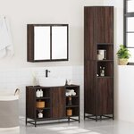 vidaXL Ensemble de meubles de salle de bain 3 Pièces Chêne marron