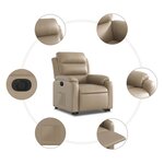 vidaXL Fauteuil inclinable électrique cappuccino similicuir