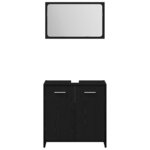 vidaXL Set de meubles de salle de bain Montage mural 3 Pièces Chêne noir
