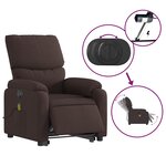 vidaXL Fauteuil inclinable de massage électrique Marron foncé Tissu